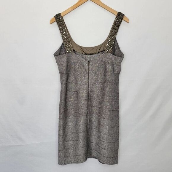 𝅺carmen MARC VALVO Bandage Embellished Dress bodycon Cocktail formal Size Large - Picture 11 of 14